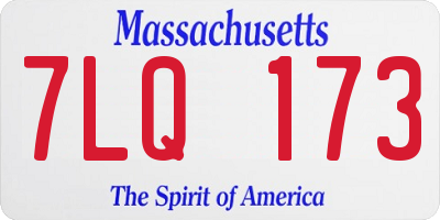 MA license plate 7LQ173