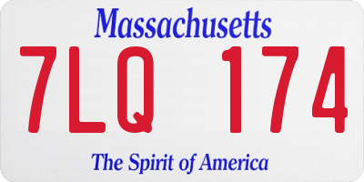 MA license plate 7LQ174