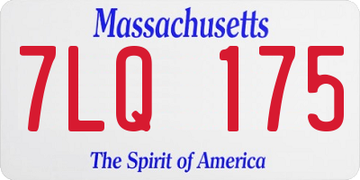 MA license plate 7LQ175