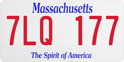 MA license plate 7LQ177