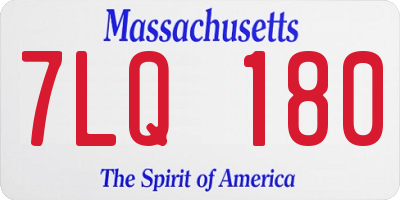 MA license plate 7LQ180