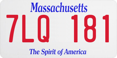 MA license plate 7LQ181