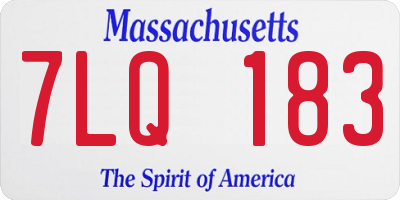 MA license plate 7LQ183