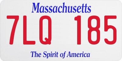 MA license plate 7LQ185