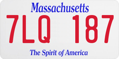 MA license plate 7LQ187