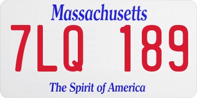 MA license plate 7LQ189