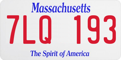 MA license plate 7LQ193