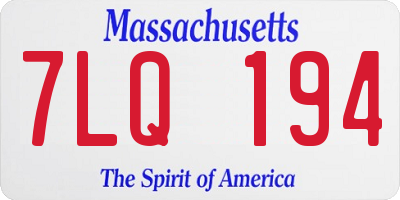 MA license plate 7LQ194