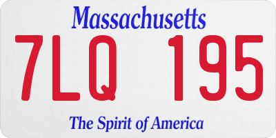 MA license plate 7LQ195