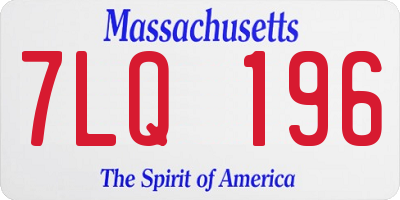 MA license plate 7LQ196