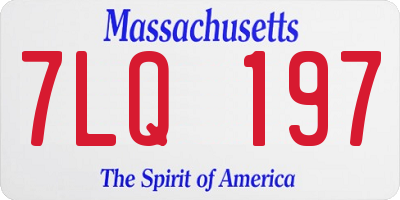 MA license plate 7LQ197