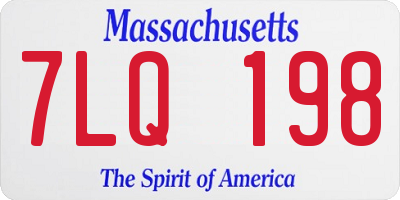 MA license plate 7LQ198