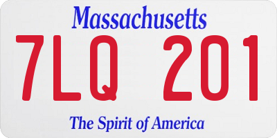 MA license plate 7LQ201