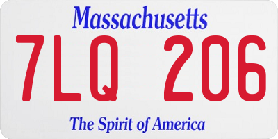 MA license plate 7LQ206