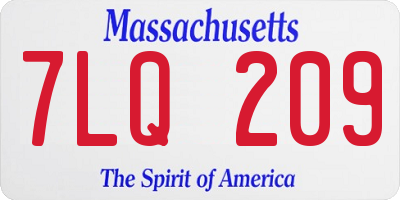 MA license plate 7LQ209