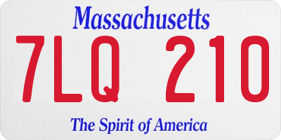 MA license plate 7LQ210