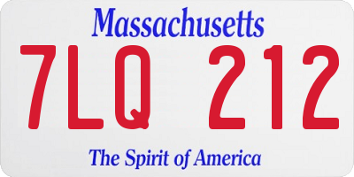 MA license plate 7LQ212