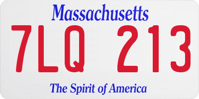 MA license plate 7LQ213