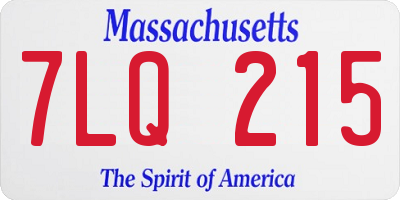 MA license plate 7LQ215