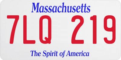 MA license plate 7LQ219