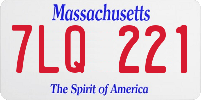 MA license plate 7LQ221