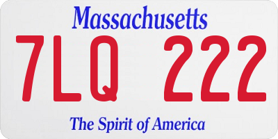 MA license plate 7LQ222