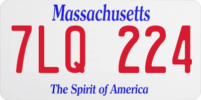 MA license plate 7LQ224