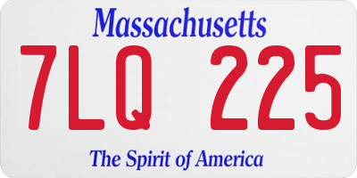 MA license plate 7LQ225