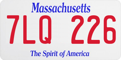 MA license plate 7LQ226