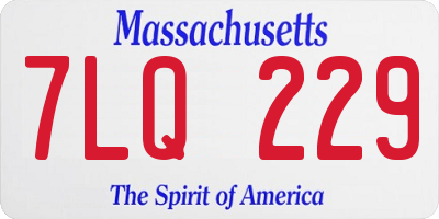 MA license plate 7LQ229