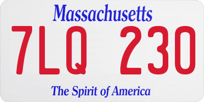 MA license plate 7LQ230