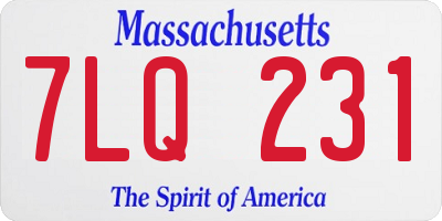 MA license plate 7LQ231