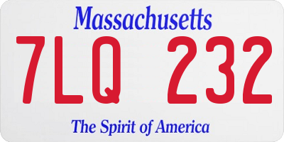 MA license plate 7LQ232