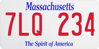 MA license plate 7LQ234