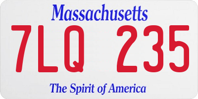 MA license plate 7LQ235