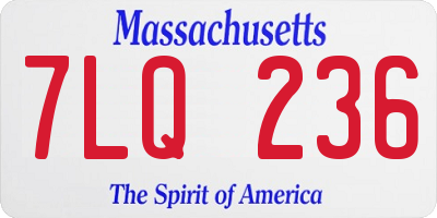 MA license plate 7LQ236