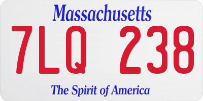 MA license plate 7LQ238