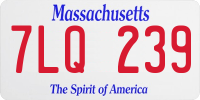 MA license plate 7LQ239