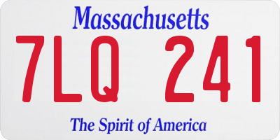 MA license plate 7LQ241