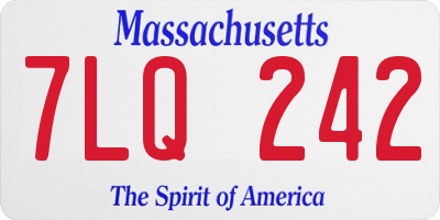MA license plate 7LQ242
