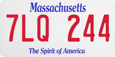 MA license plate 7LQ244