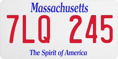 MA license plate 7LQ245