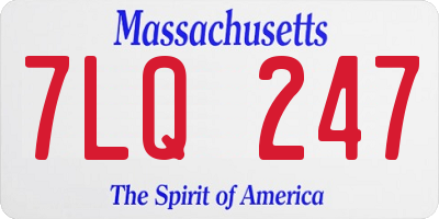 MA license plate 7LQ247