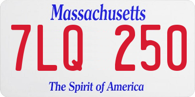 MA license plate 7LQ250
