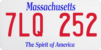 MA license plate 7LQ252