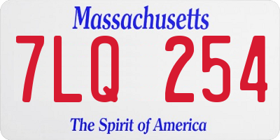 MA license plate 7LQ254