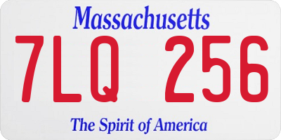 MA license plate 7LQ256