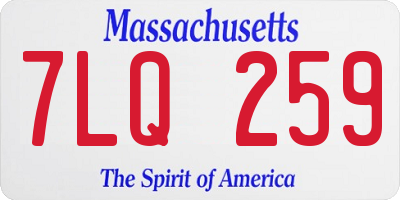MA license plate 7LQ259
