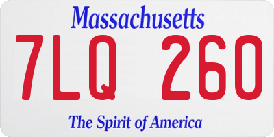 MA license plate 7LQ260