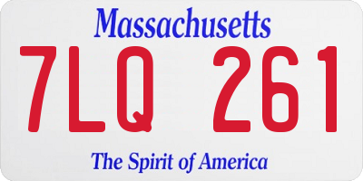 MA license plate 7LQ261